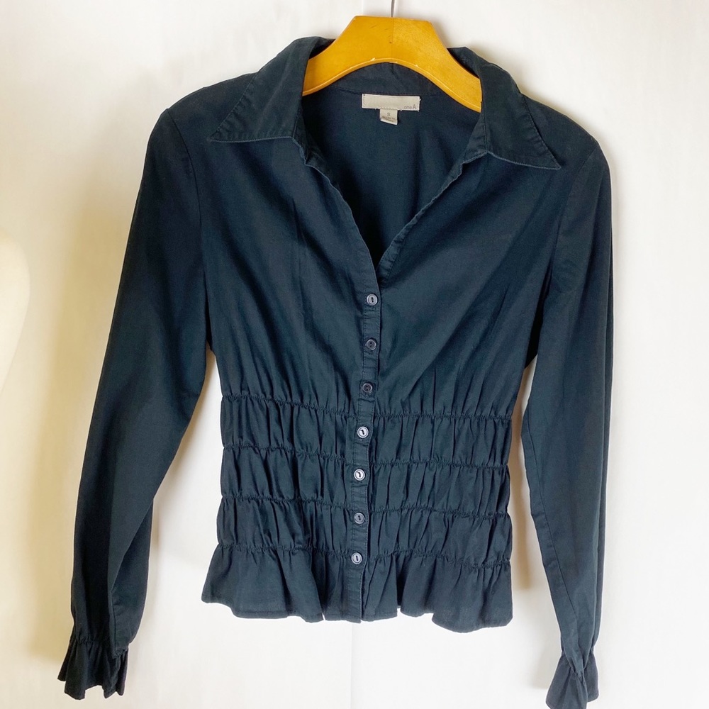 One A | black career work shirt button up